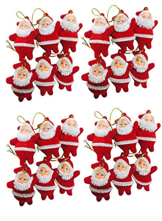 Evisha 24 Pcs Red Small Santa Claus for Christmas Tree Decoration Hanging Ornaments - Image 1